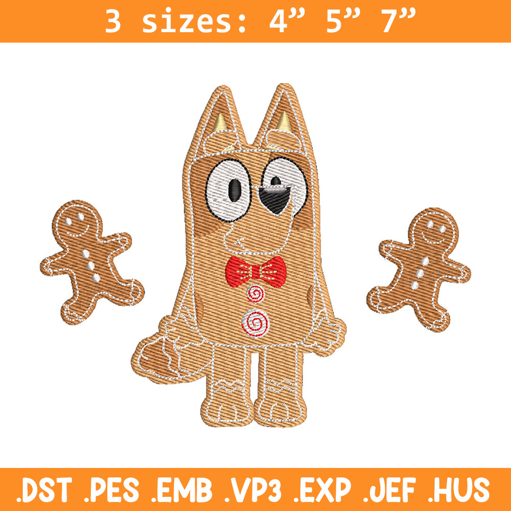Gingerbread Bluey embroidery design, Bluey embroidery, Chrismas design,Embroidery file,Embroidery shirt,Digital download.jpg