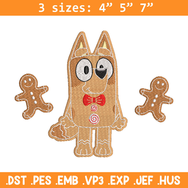 Gingerbread Bluey embroidery design, Bluey embroidery, Chrismas design,Embroidery file,Embroidery shirt,Digital download.jpg