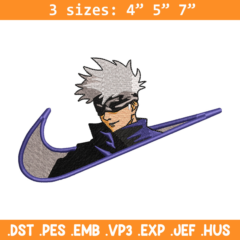 Gojo Satoru Nike embroidery design, Jujutsu Kaisen embroidery, nike design, anime design, anime shirt, Digital download.jpg