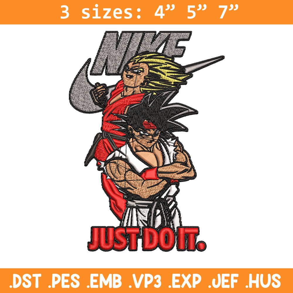Goku and Vegeta Nike Embroidery design, Dragon ball Embroidery, Nike design, Embroidery file, Instant download..jpg