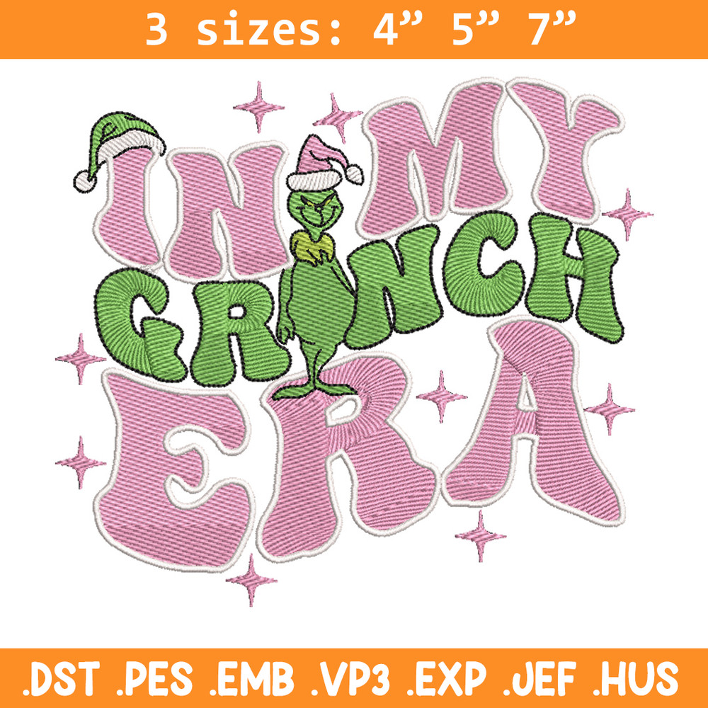 Grinch era embroidery design, Grinch embroidery, Chrismas design, Embroidery shirt, Embroidery file, Digital download..jpg