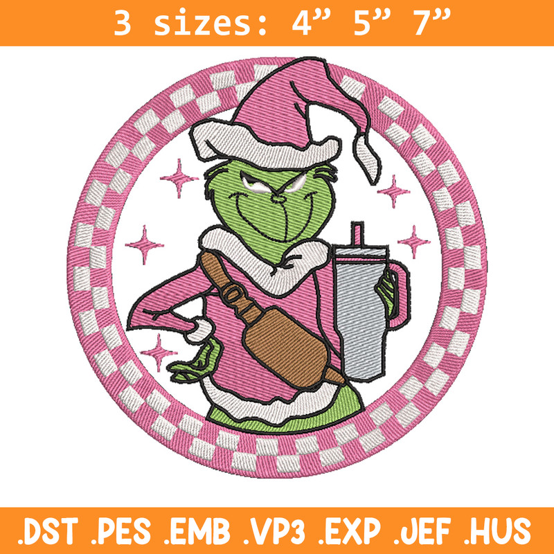 Grinch logo embroidery design, Grinch embroidery, Chrismas design,Embroidery shirt, Embroidery file, Digital download.jpg