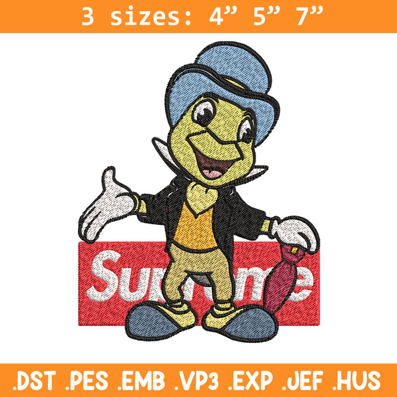 Jimimy cricket supreme Embroidery design, Jimimy cricket Embroidery, cartoon design, Embroidery File, Instant download.jpg