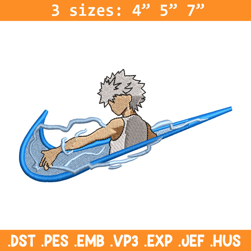 Killua Zoldyck Nike embroidery design, Hunter x hunter embroidery, Nike design, anime design, Digital download.jpg