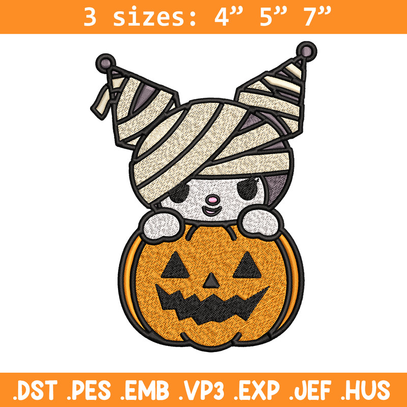 Kuromi Mummy Embroidery design, Halloween Embroidery, Embroidery File, cartoon design, logo shirt, Digital download..jpg