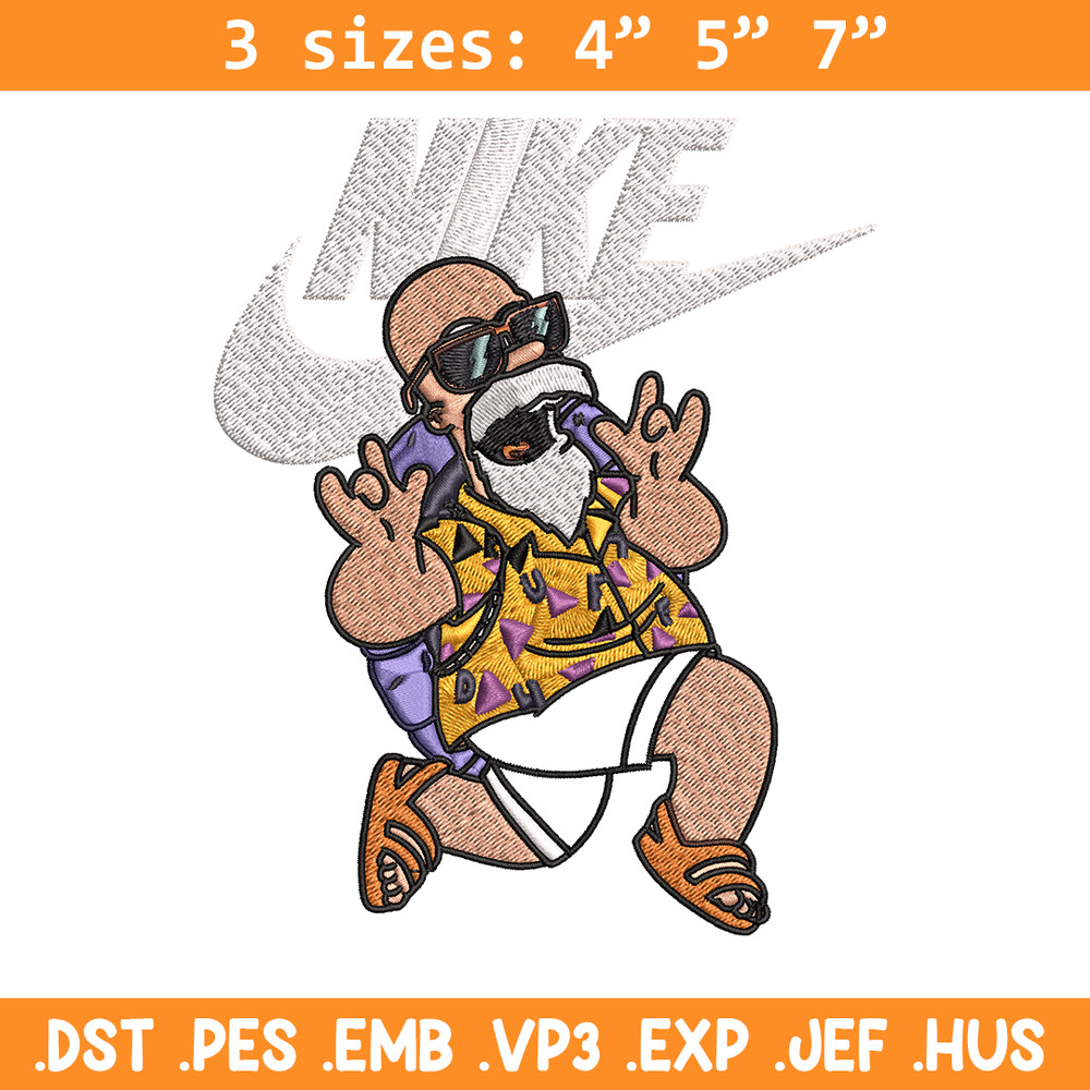 Master Roshi Nike Embroidery design, Dragon ball Embroidery, Nike design, Embroidery file, anime shirt, Instant download.jpg