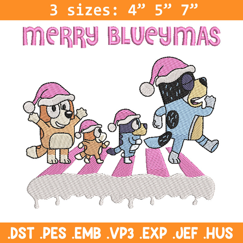 Merry blueymas embroidery design, Bluey embroidery, Chrismas design, Embroidery file, Embroidery shirt, Digital download.jpg