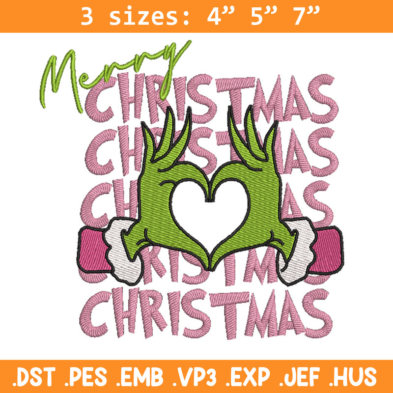 Merry chrismas embroidery design, Grinch embroidery, Chrismas design,Embroidery shirt, Embroidery file, Digital download.jpg