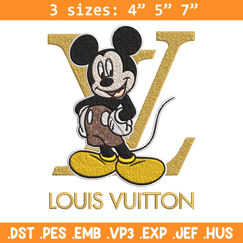 Mickey logo lv Embroidery Design, Lv Embroidery, Embroidery File, Brand Embroidery, Logo shirt, Digital download.jpg