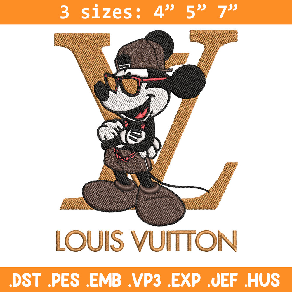 Mickey louis vuitton Embroidery Design, Lv Embroidery, Brand Embroidery, Logo shirt, Embroidery File, Digital download.jpg