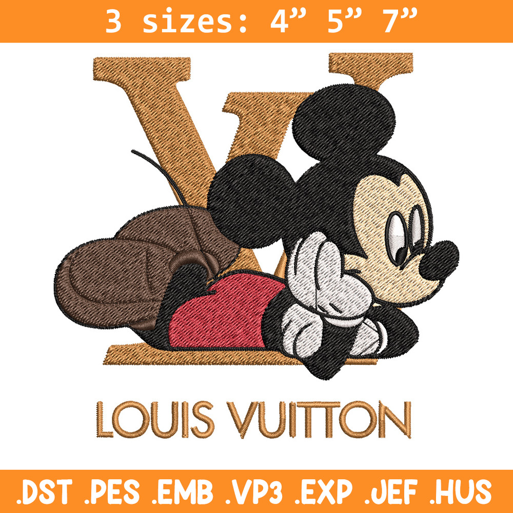 Mickey louis vuitton Embroidery Design, Lv Embroidery, Embroidery File, Brand Embroidery, Logo shirt, Digital download.jpg