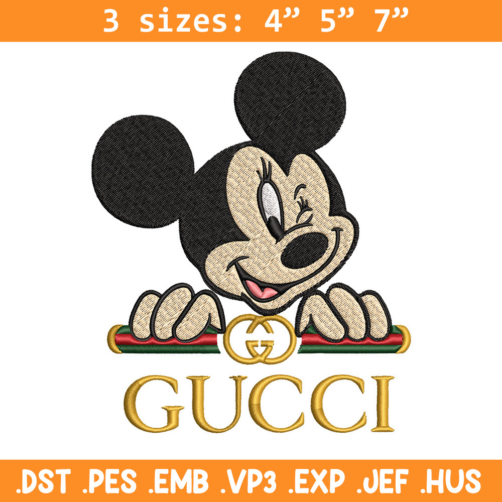 Mickey mouse Embroidery Design, Gucci Embroidery, Brand Embroidery, Embroidery File, Logo shirt, Digital download.jpg