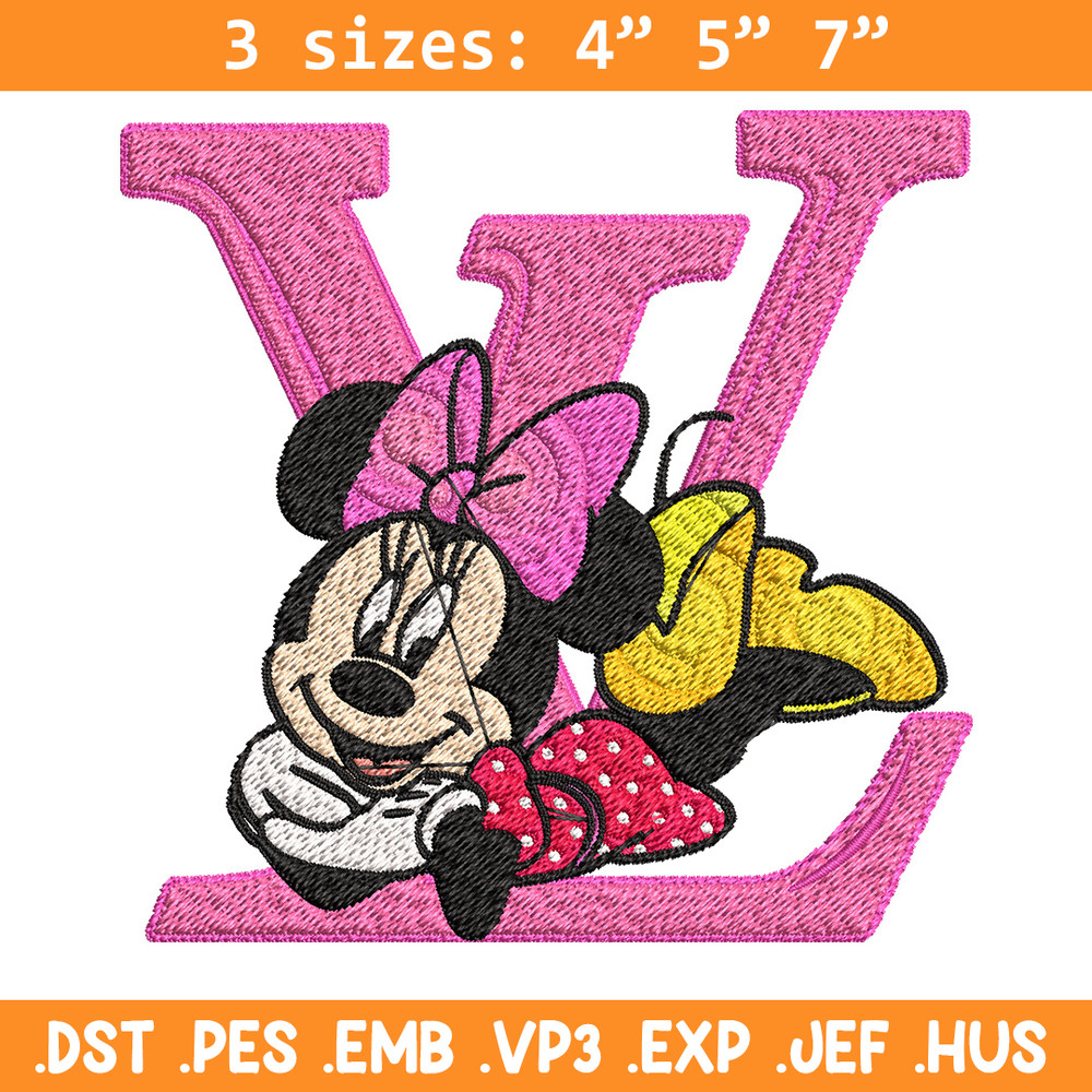Minnie pink lv Embroidery Design, Lv Embroidery, Brand Embroidery, Embroidery File, Logo shirt, Digital download.jpg