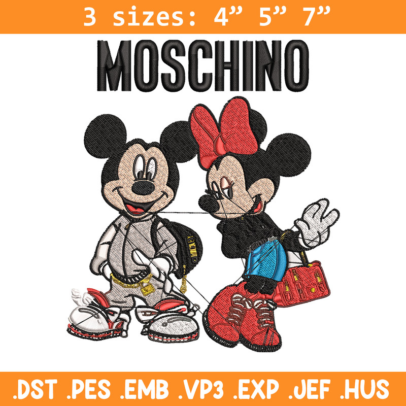 Moschino Mickey and Minnie mouse Embroidery design, Disney Embroidery, cartoon design, Embroidery File, Digital download.jpg