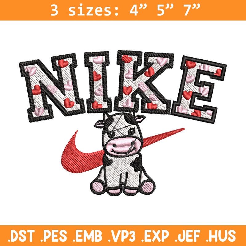 Nike cute cow Embroidery Design, Brand Embroidery, Nike Embroidery, Embroidery File, Logo shirt, Digital download.jpg