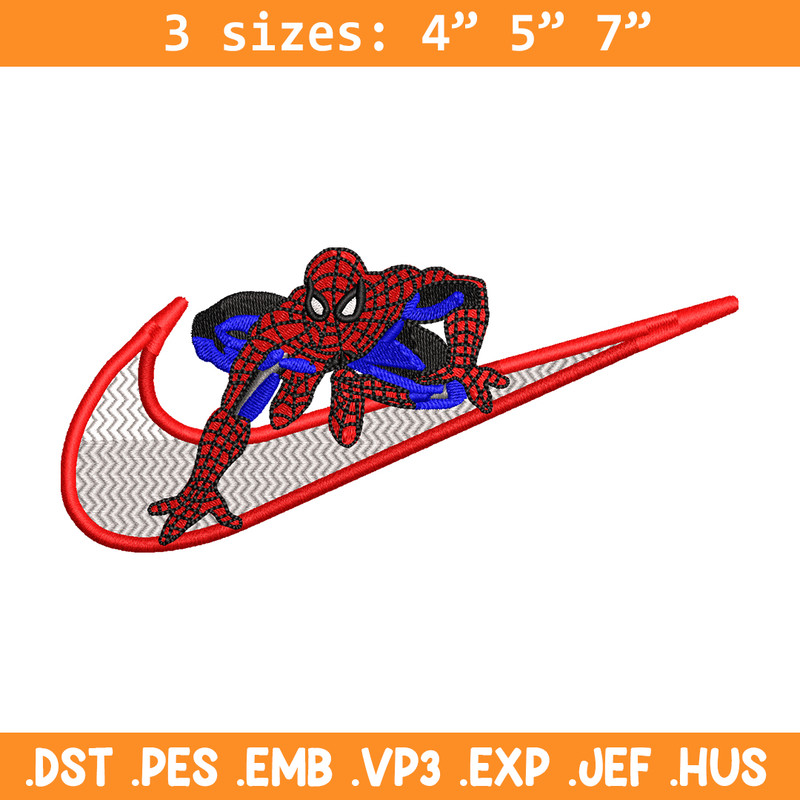 Nike Spiderman Logo embroidery design, Spiderman embroidery, Nike design, movie design, movie shirt, Digital download.jpg
