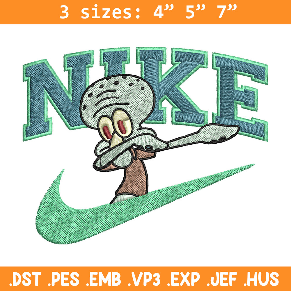 Nike Squidward Embroidery Design, Spongebob Embroidery, Nike Embroidery, Embroidery File, Logo shirt, Digital download.jpg