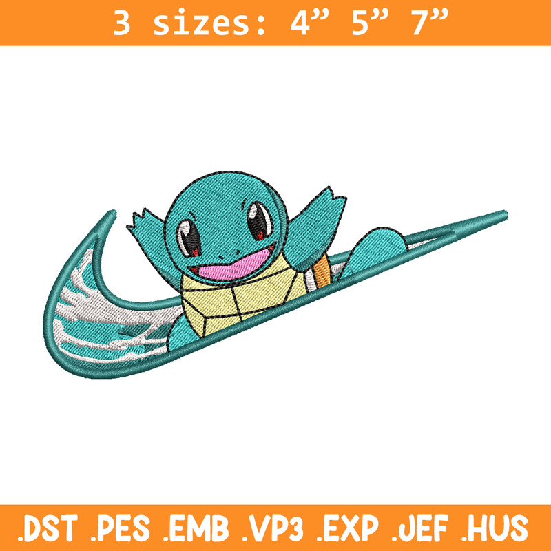 Nike Squirtle embroidery design, Pokemon embroidery, Nike design, anime design, anime shirt, Digital download.jpg