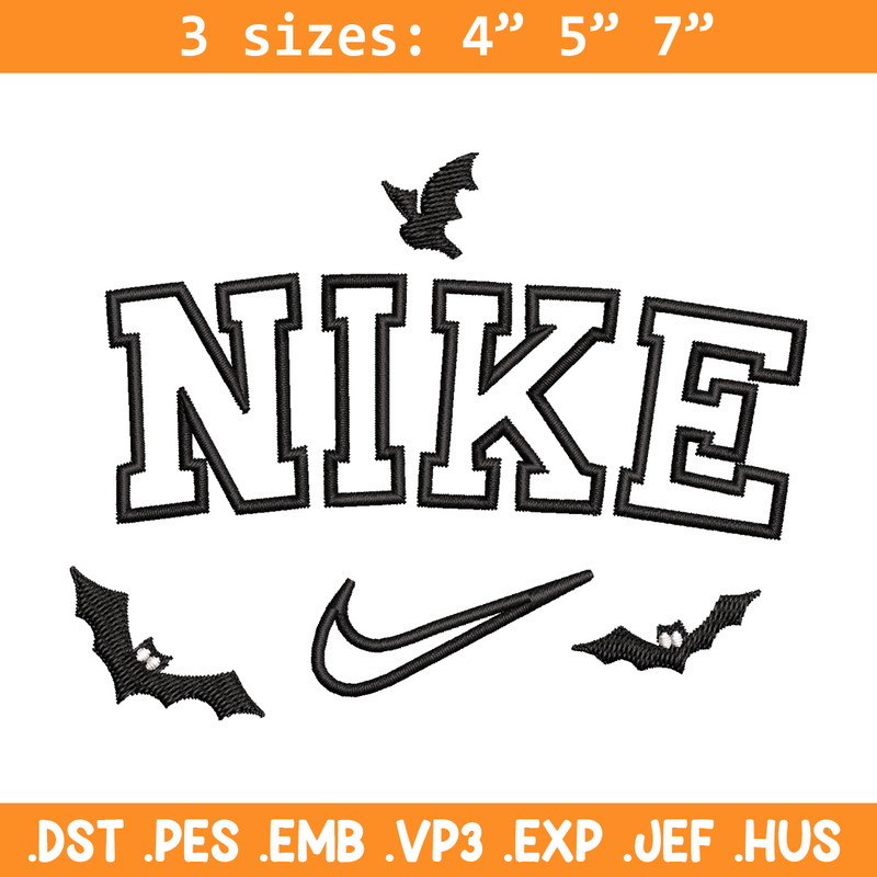 Nike x bat embroidery design, Bat embroidery, Nike design, Embroidery shirt, Embroidery file,Digital download.jpg