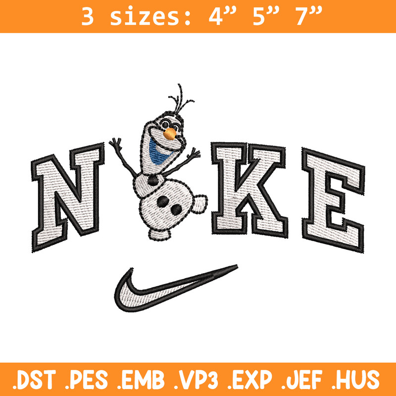 Nike x olaf embroidery design, Disney embroidery, Nike design, Embroidery shirt, Embroidery file, Digital download.jpg