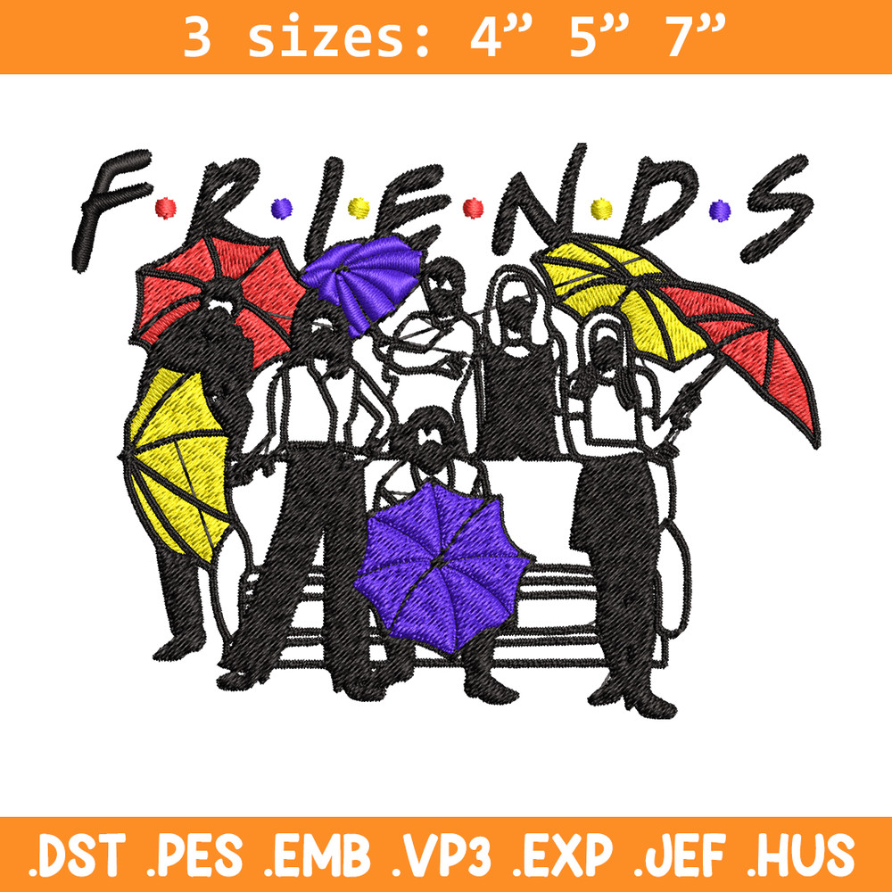 People Umbrella friends Embroidery design, logo Embroidery, logo design, Embroidery File, logo shirt, Digital download..jpg