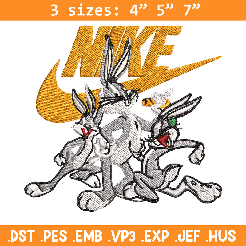 Rabbit cartoon Nike Embroidery design, cartoon Embroidery, Nike design, Embroidery file, logo shirt, Instant download..jpg