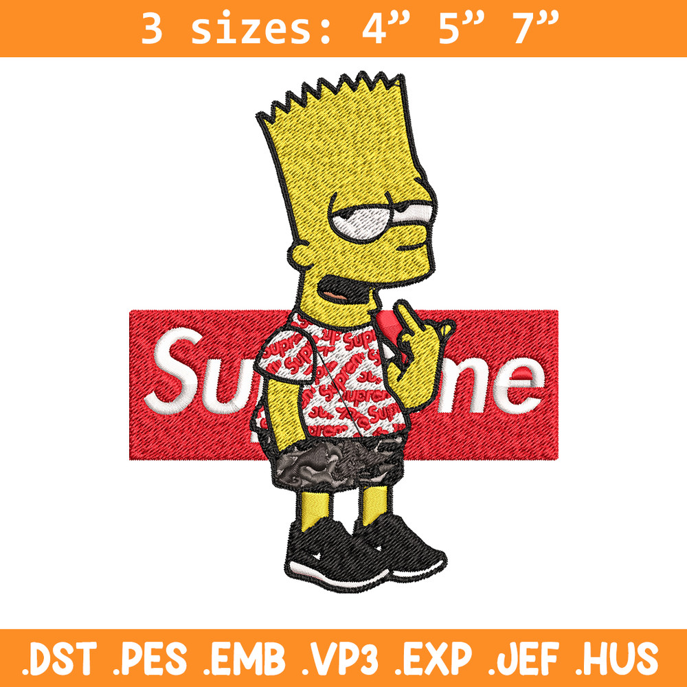 Simpson Supreme Embroidery design, Simpson Embroidery, cartoon design, Embroidery File, cartoon shirt, Instant download..jpg