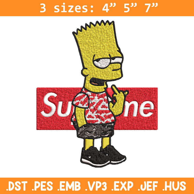 Simpson Supreme Embroidery design, Simpson Embroidery, cartoon design, Embroidery File, cartoon shirt, Instant download..jpg