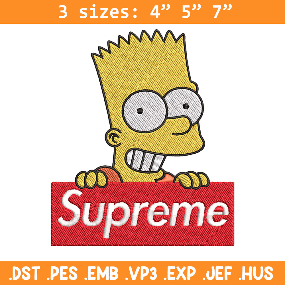 Simpson Supreme Embroidery design, Simpson Embroidery, cartoon design, Embroidery File, logo shirt, Instant download..jpg