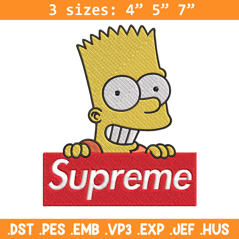 Simpson Supreme Embroidery design, Simpson Embroidery, cartoon design, Embroidery File, logo shirt, Instant download..jpg