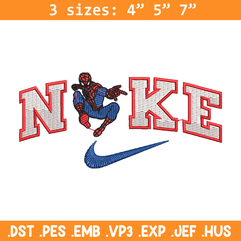 spaiderman nike embroidery design, spaiderman embroidery, logo design, logo shirt, digital download.jpg