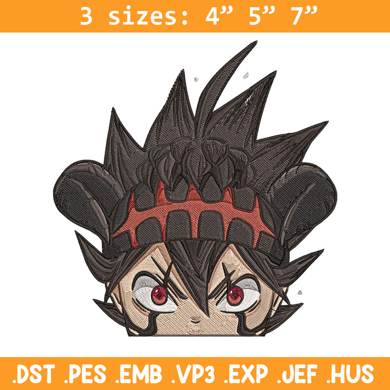 Asta Peeker Embroidery Design, Black clover Embroidery, Embroidery File, Anime Embroidery, Anime shirt, Digital download.jpg