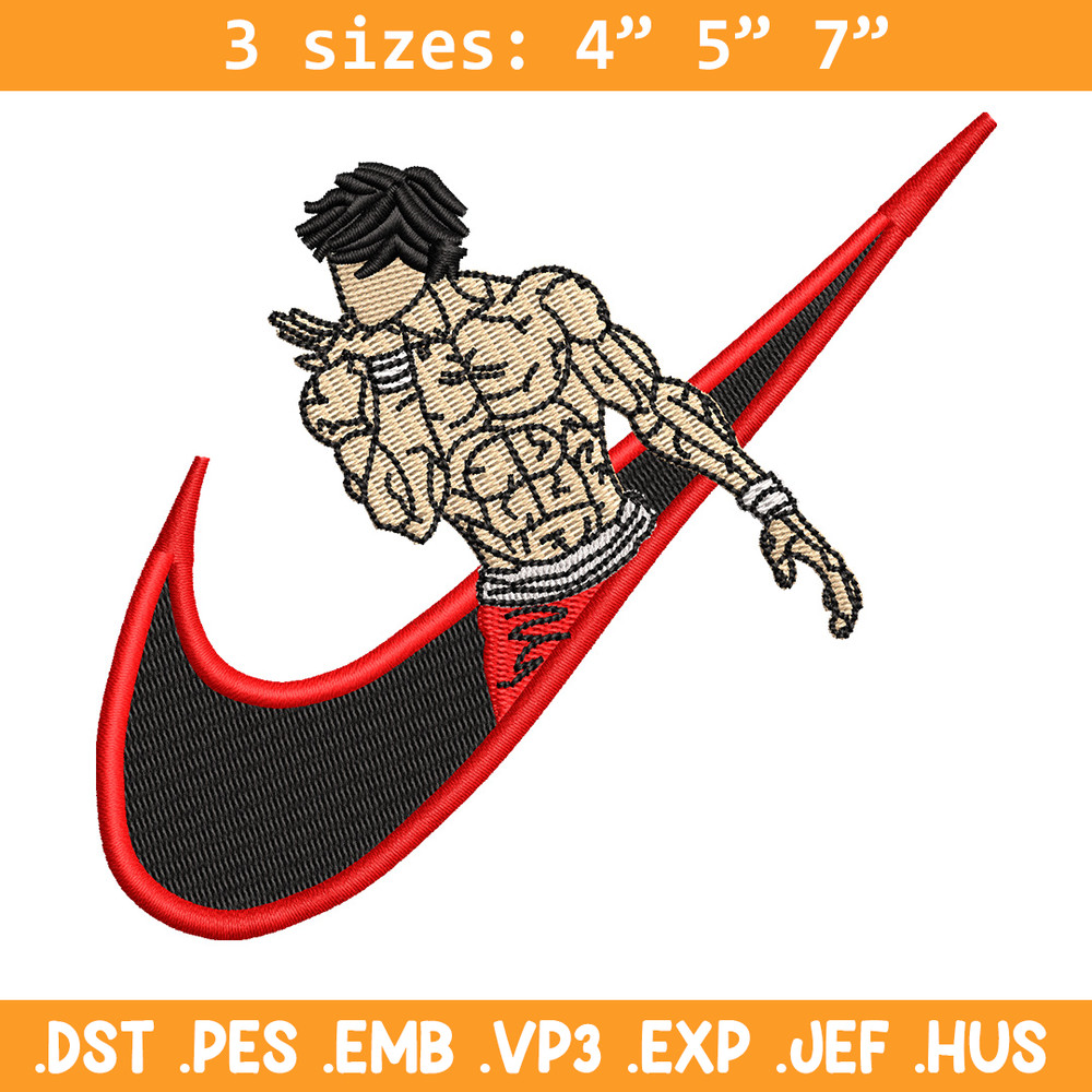 Baki x nike embroidery design, Baki embroidery, Nike design, Embroidery shirt, Embroidery file, Digital download.jpg