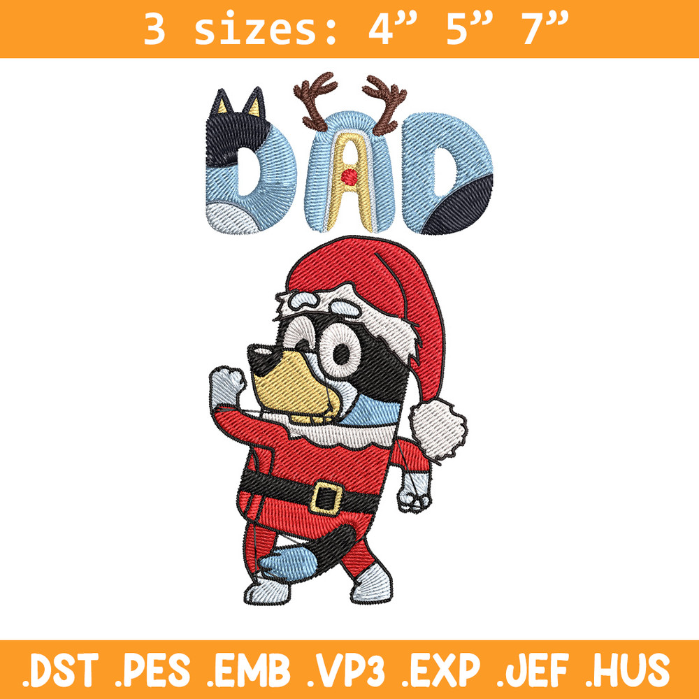 Bandit dad Embroidery Design, Bluey Embroidery, Embroidery File, Chrismas Embroidery, Anime shirt, Digital download.jpg