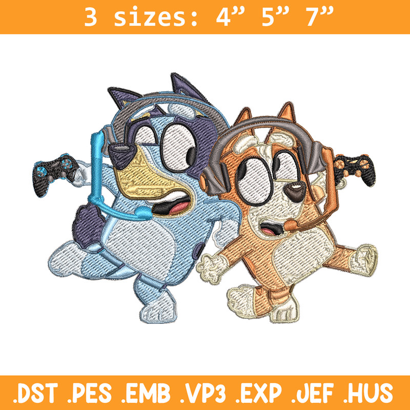 Bluey bingo headphones Embroidery, Bluey Embroidery, Embroidery File, cartoon shirt, cartoon design, Digital download..jpg