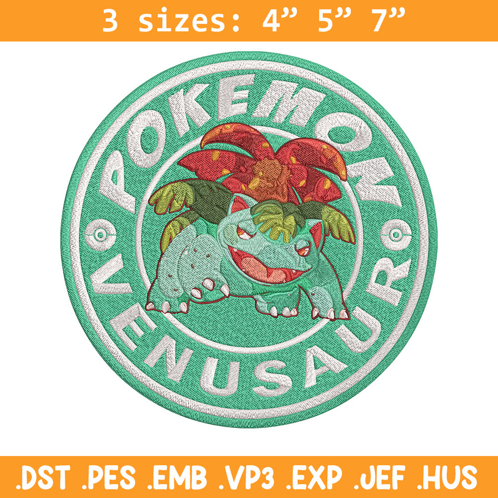 Bulbasaur poster Embroidery Design, Pokemon Embroidery, Embroidery File, Anime Embroidery, Anime shirt, Digital download.jpg