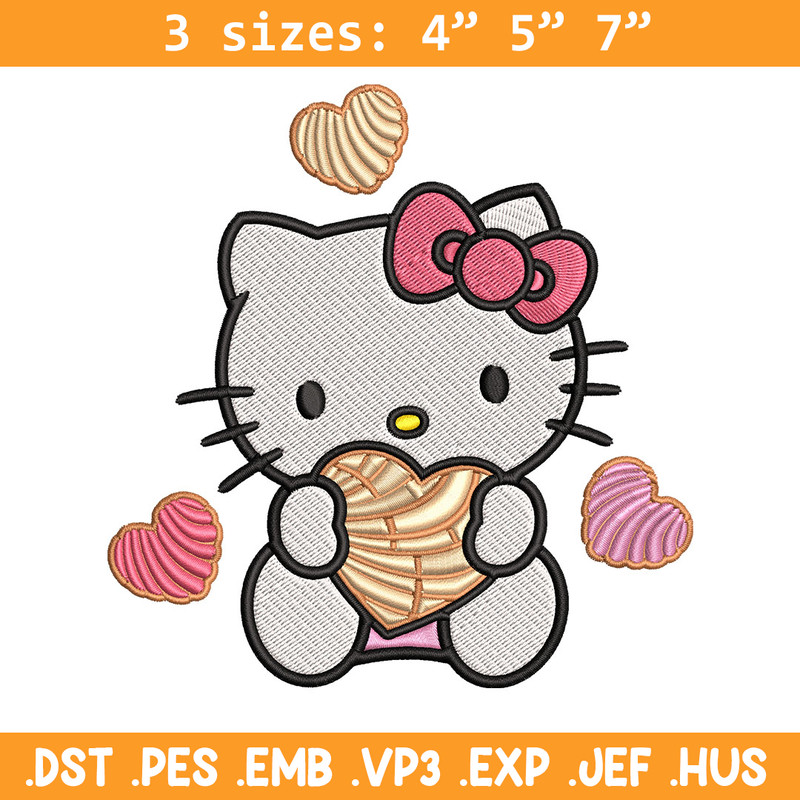 Concha Hello Kitty Embroidery Design, Hello Kitty cartoon Embroidery, Embroidery File, Cartoon shirt, Digital download..jpg