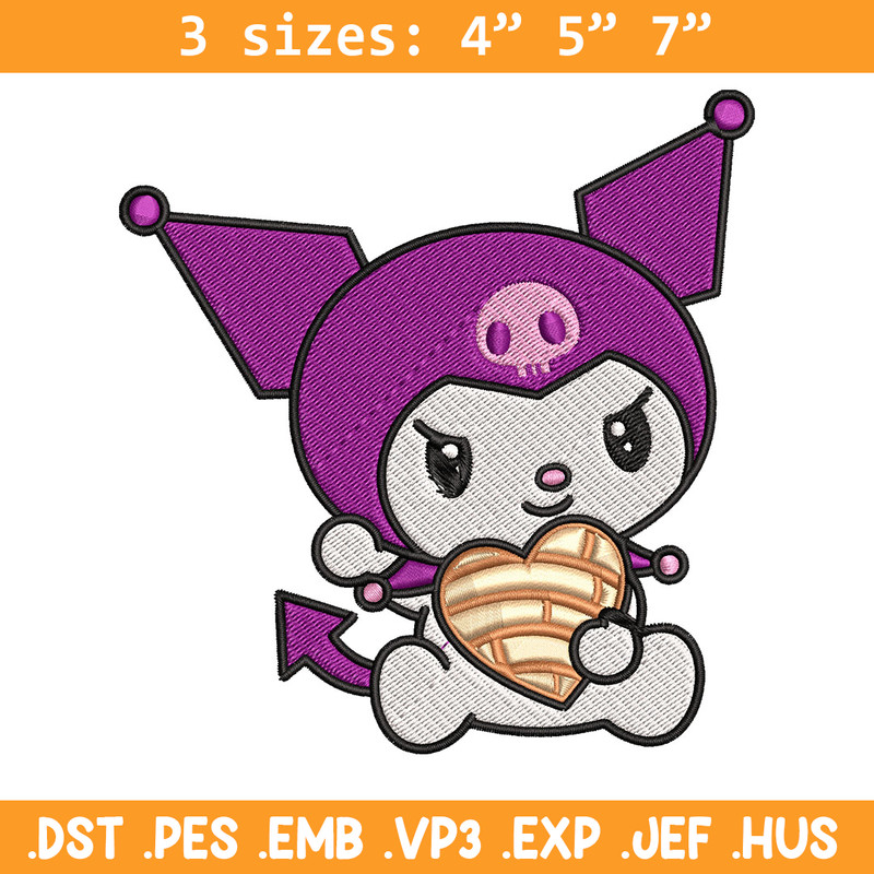 Concha Kuromi Embroidery Design, Kuromi cartoon Embroidery, Embroidery File, Cartoon shirt, Digital download..jpg