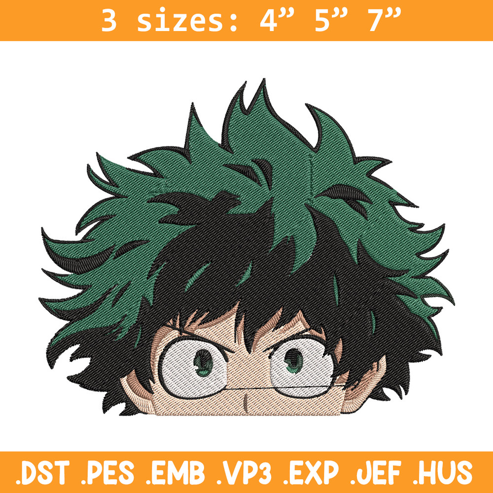 Deku face Embroidery Design, Mha Embroidery, Embroidery File, Anime Embroidery, Anime shirt, Digital download.jpg