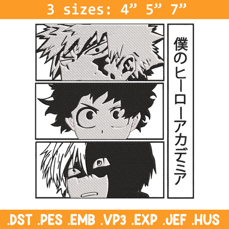 Deku friends Embroidery Design, Mha Embroidery, Embroidery File, Anime Embroidery, Anime shirt,Digital download..jpg