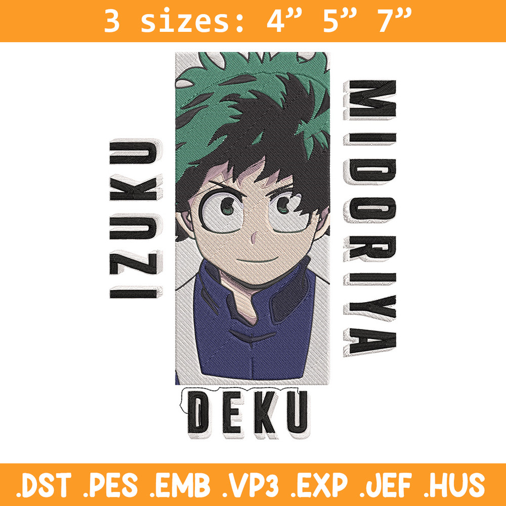 Deku poster Embroidery Design, Mha Embroidery, Embroidery File, Anime Embroidery, Anime shirt, Digital download.jpg