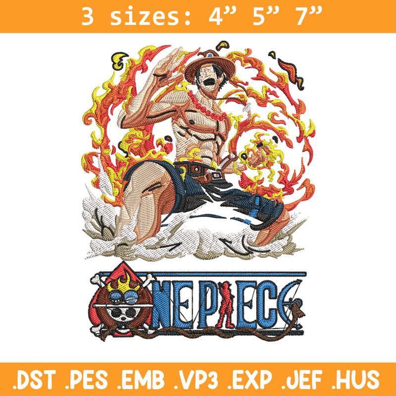 Ace Poster Embroidery Design,One piece Embroidery, Embroidery File, Anime Embroidery, Anime shirt, Digital download.jpg