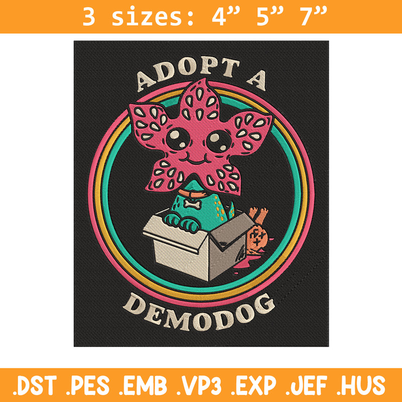 Adpot a demodog Embroidery Design, Demodog Embroidery, Embroidery File, Anime Embroidery, Anime shirt, Digital download.jpg
