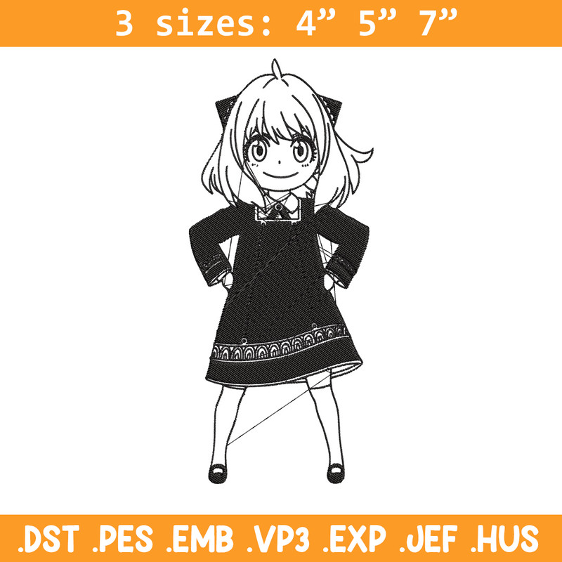 Anya Forger Embroidery Design, Spy x family Embroidery, Embroidery File, Anime Embroidery, Anime shirt, Digital download.jpg