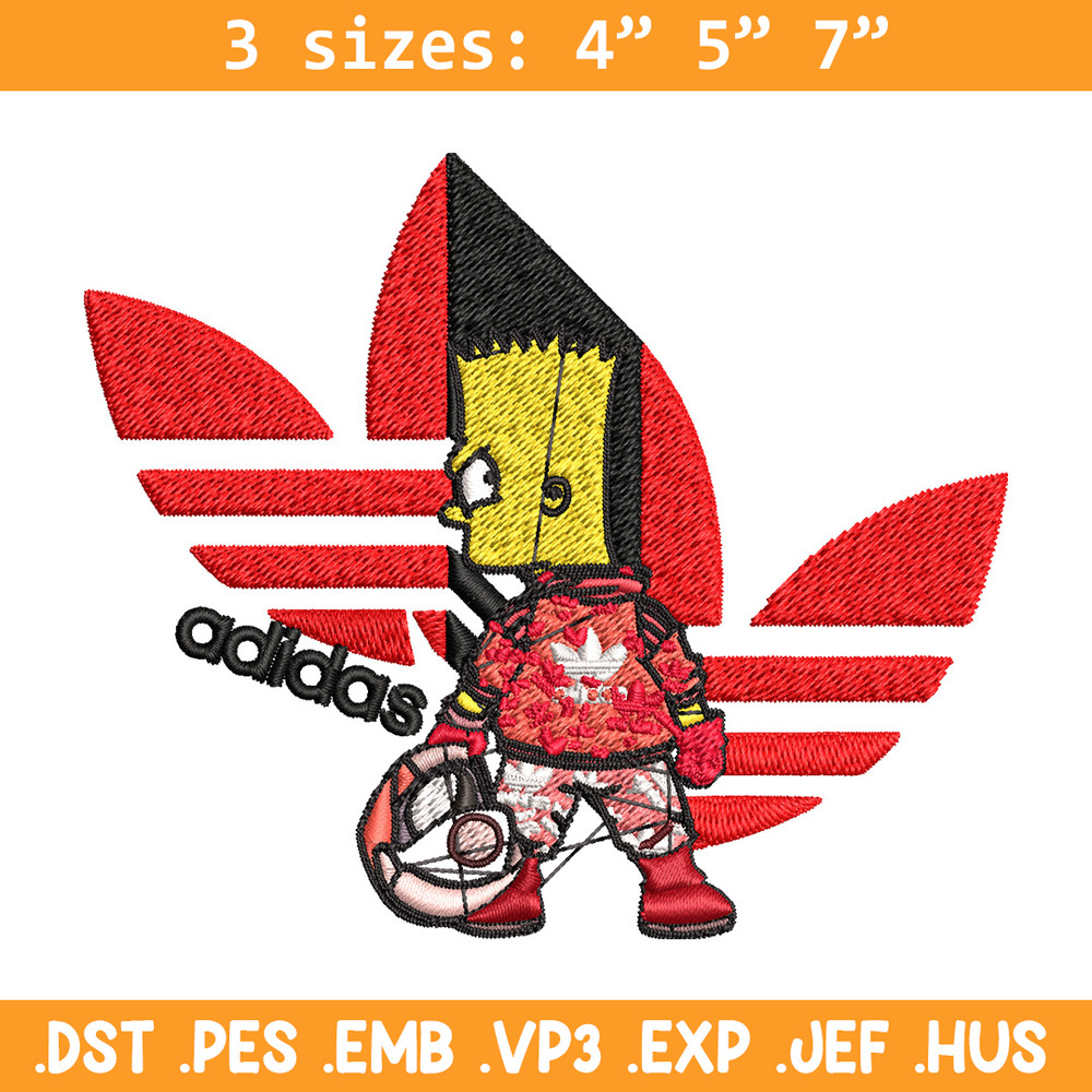 Bart racer adidas Embroidery Design, Adidas Embroidery, Brand Embroidery, Embroidery File, Logo shirt, Digital download.jpg