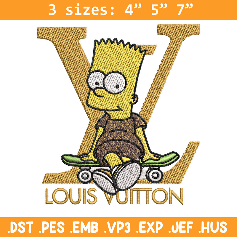 Bart simpson lv Embroidery Design, LV Embroidery, Embroidery File, Logo shirt, Sport Embroidery, Digital download.jpg