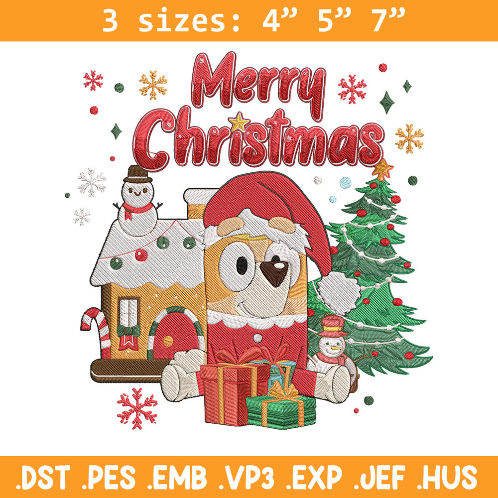 Bingo merry chrismas Embroidery Design,Bluey Embroidery, Embroidery File, Chrismas Embroidery, Digital download.jpg
