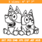Bluey Bingo Coloring Pages Embroidery, Bluey Embroidery, Embroidery File, cartoon design, logo shirt, Digital download..jpg