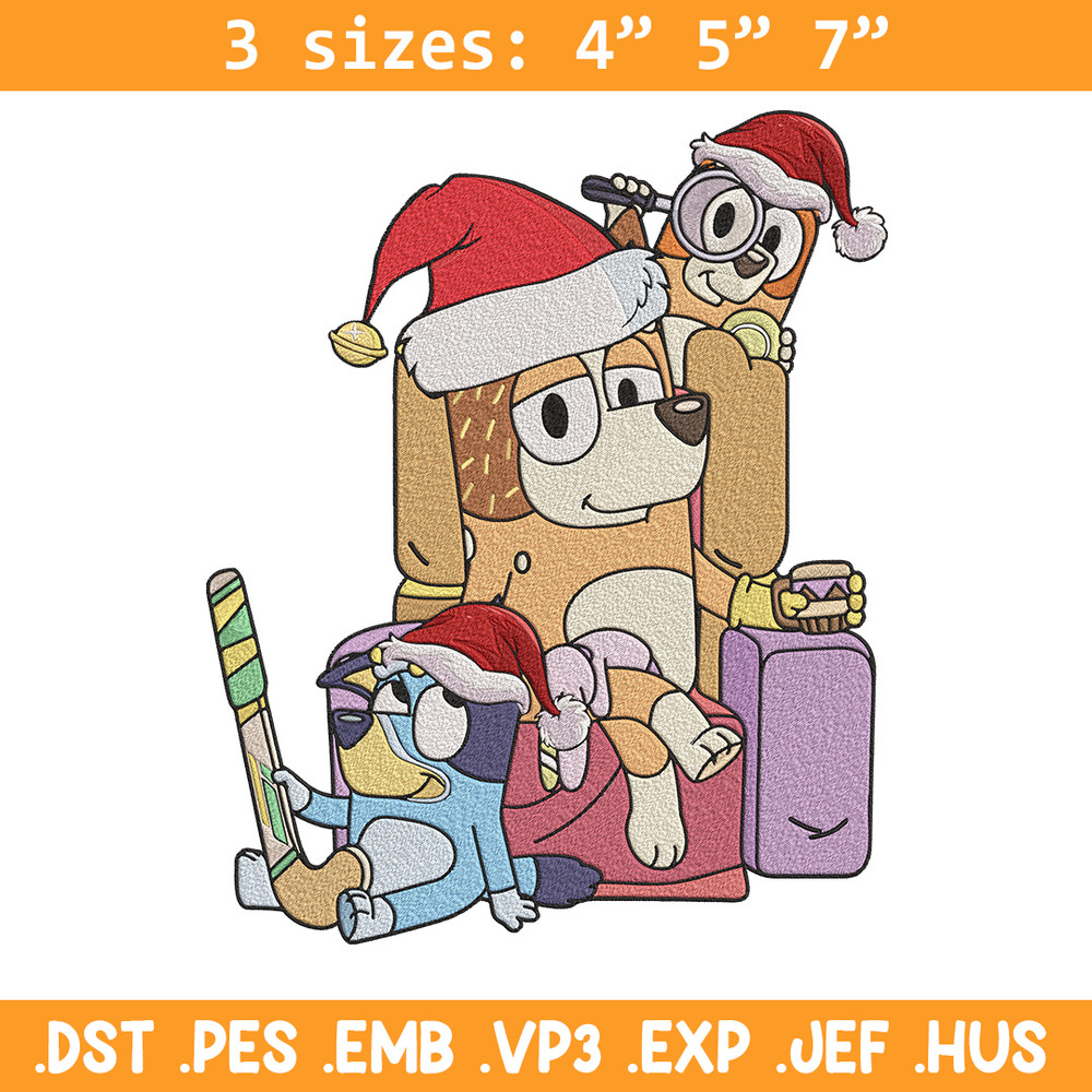 Bluey family Embroidery Design, Bluey Embroidery, Embroidery File, Chrismas Embroidery,Anime shirt, Digital download..jpg