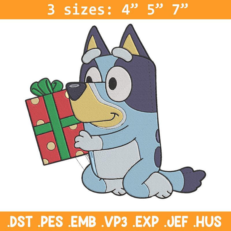 Bluey gift Embroidery Design, Bluey Embroidery, Embroidery File, Chrismas Embroidery, Anime shirt, Digital download.jpg